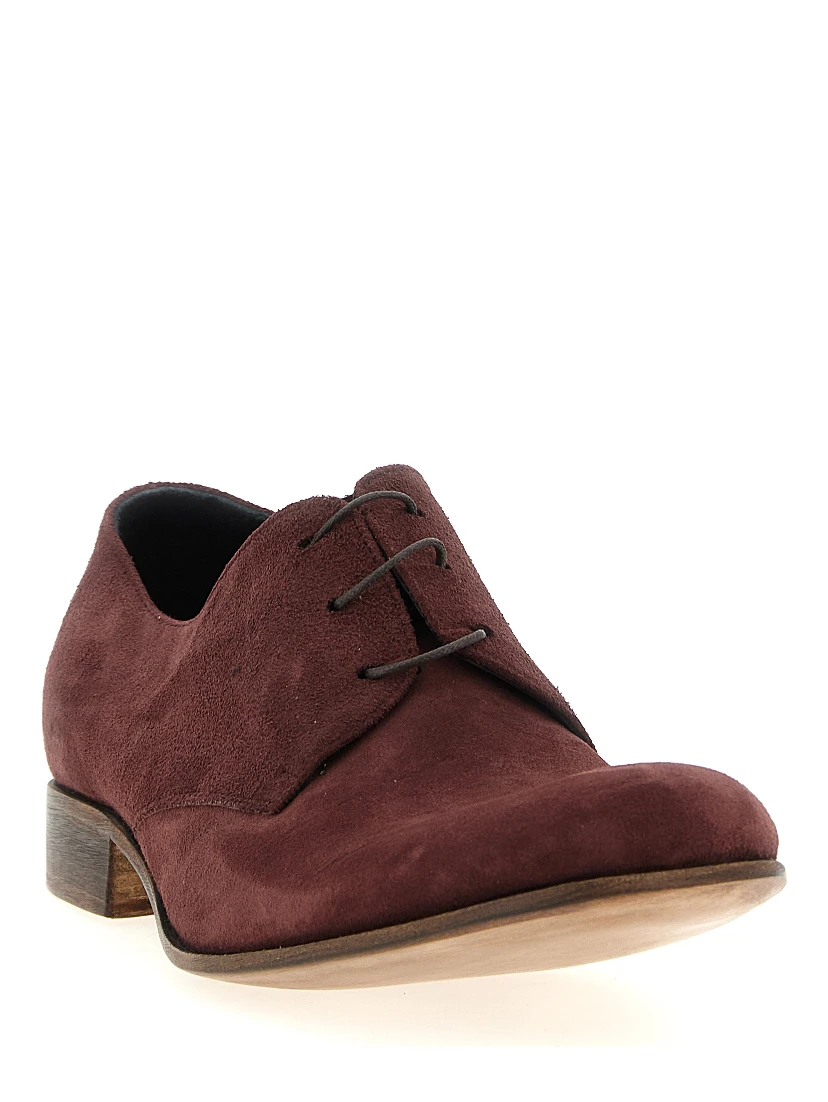 Bordeaux Suede Leather Oxfords And Derbies