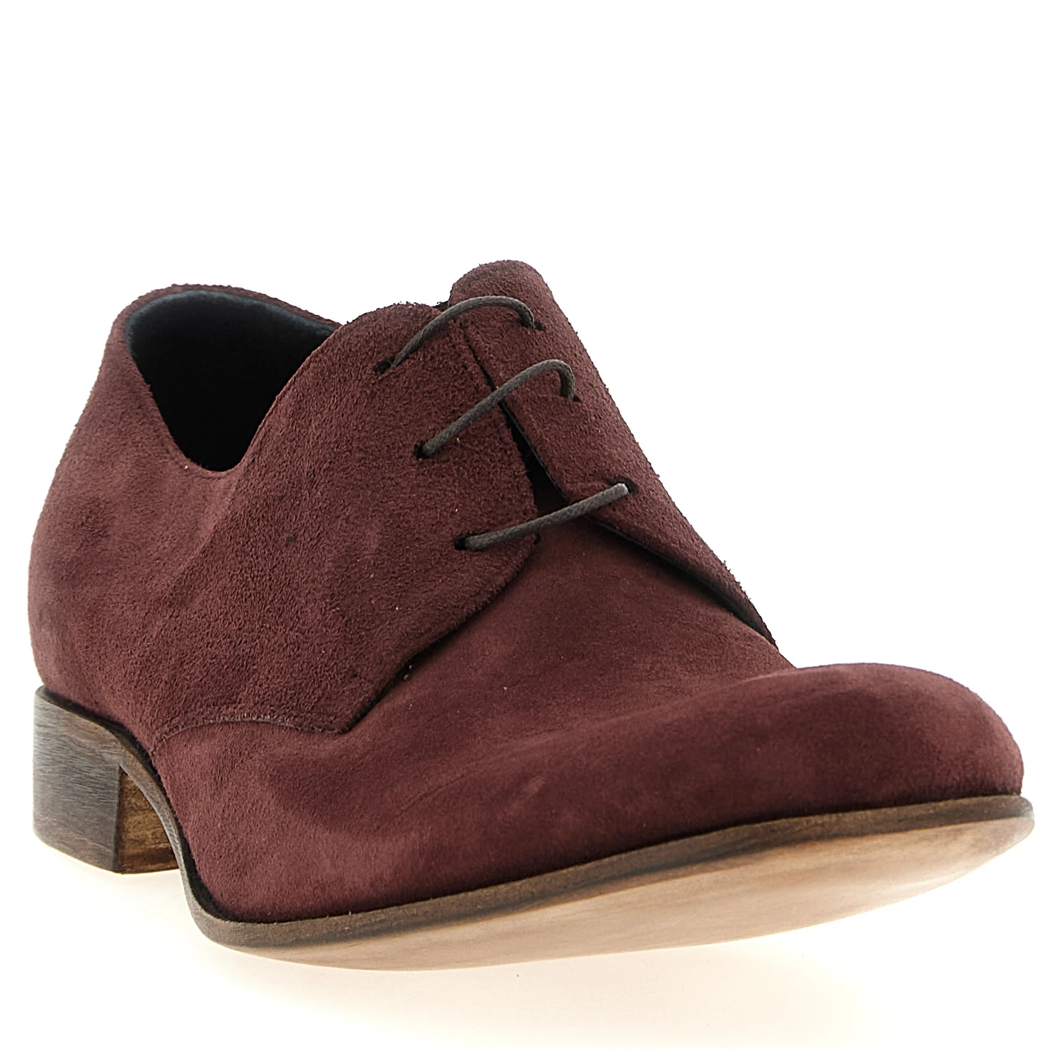 Bordeaux Suede Leather Oxfords And Derbies