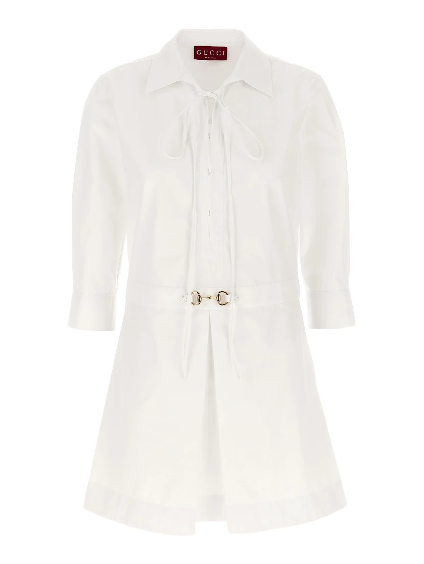 White Cotton Short Dress