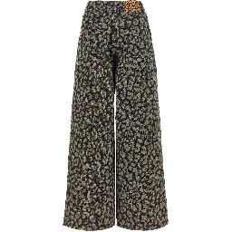 Multicolor Cotton Casual Pants
