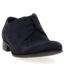 Blue Suede Leather Oxfords And Derbies
