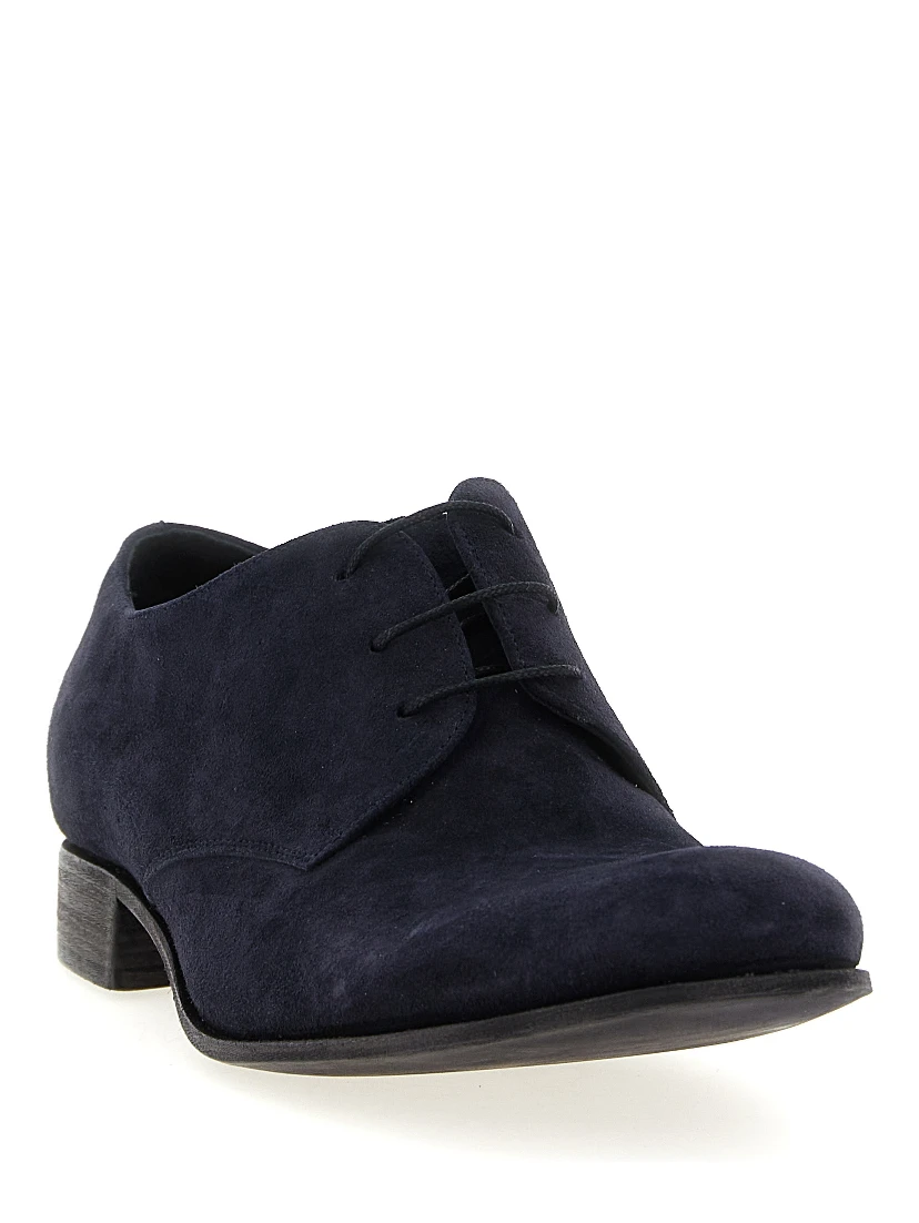 Blue Suede Leather Oxfords And Derbies