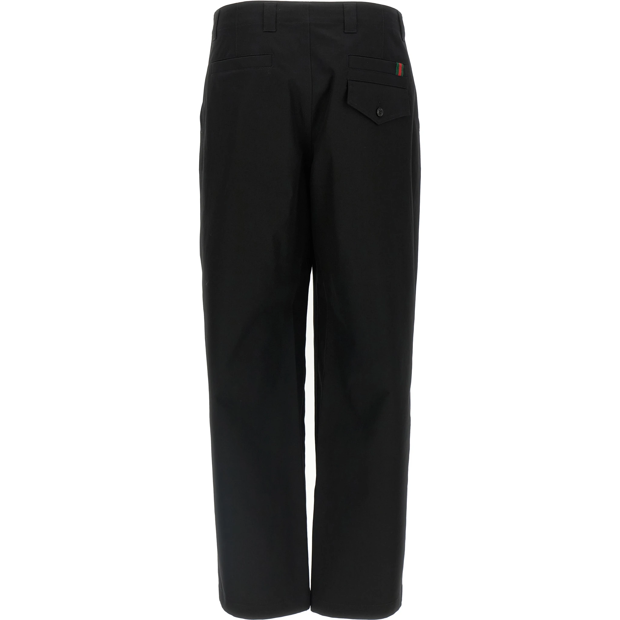 Black Cotton Casual Pants