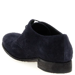 Blue Suede Leather Oxfords And Derbies