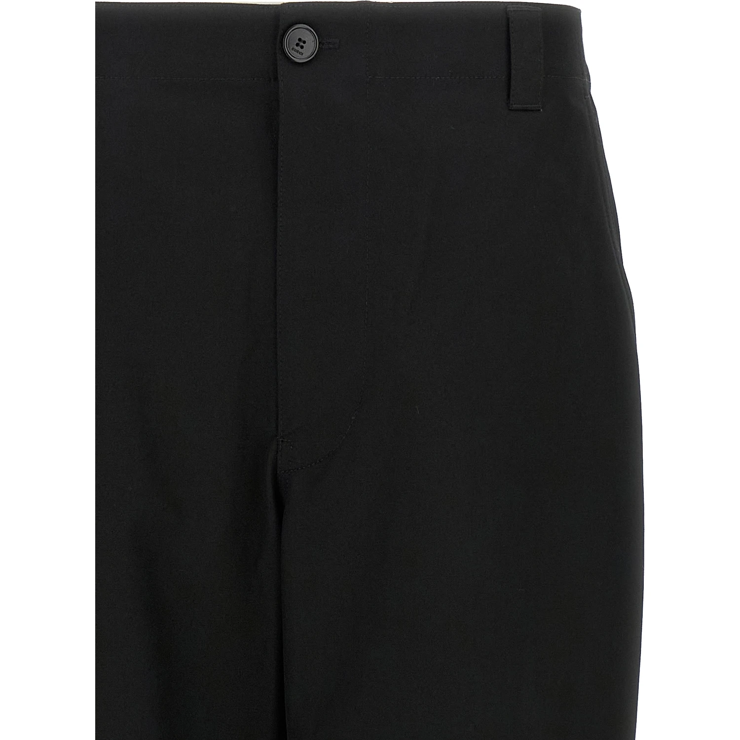 Black Cotton Casual Pants