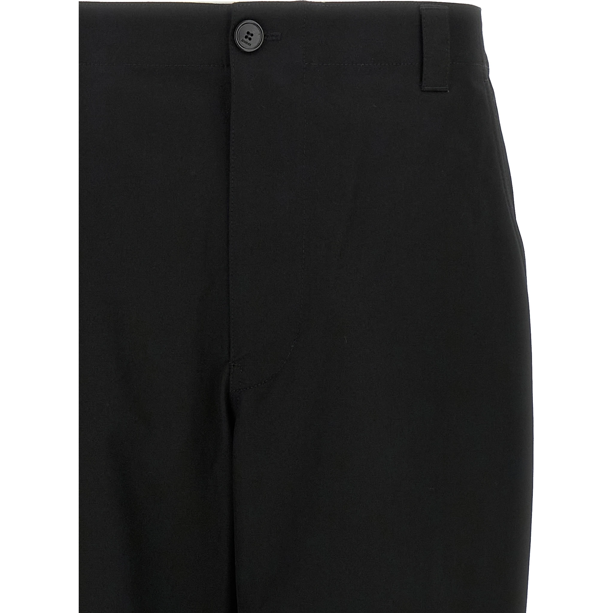 Black Cotton Casual Pants