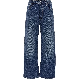 Blue Cotton Flared Jeans