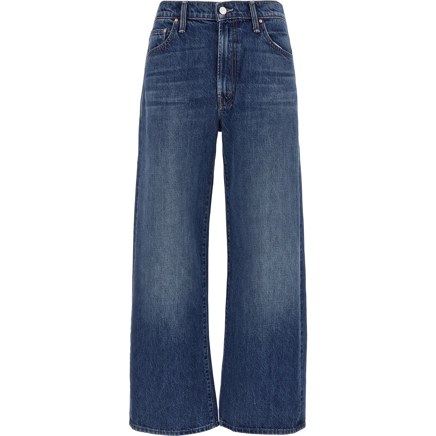 Blue Cotton Flared Jeans