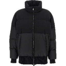 Black Nylon Bomber