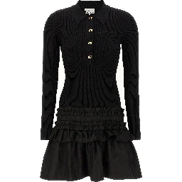 Black Viscose Short Dress
