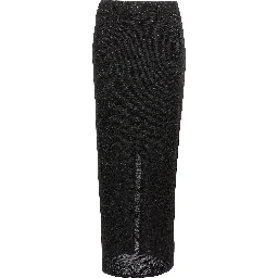 Black Polyester Mini Skirt
