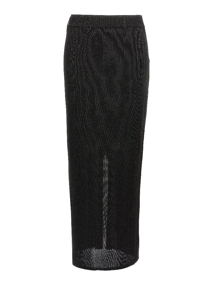 Black Polyester Mini Skirt