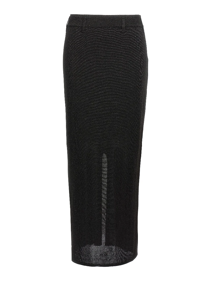 Black Polyester Mini Skirt