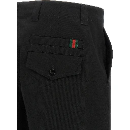Black Cotton Casual Pants