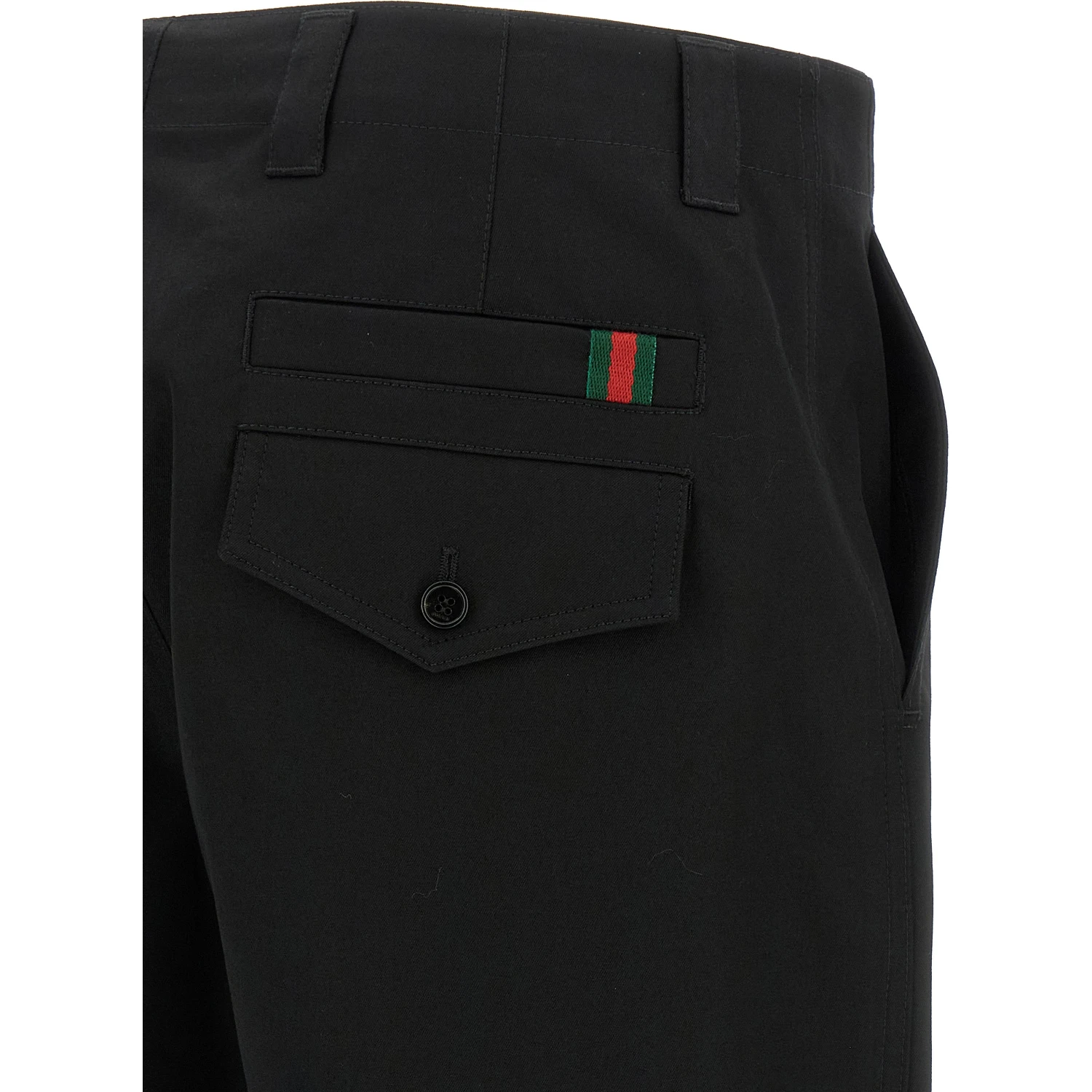 Black Cotton Casual Pants