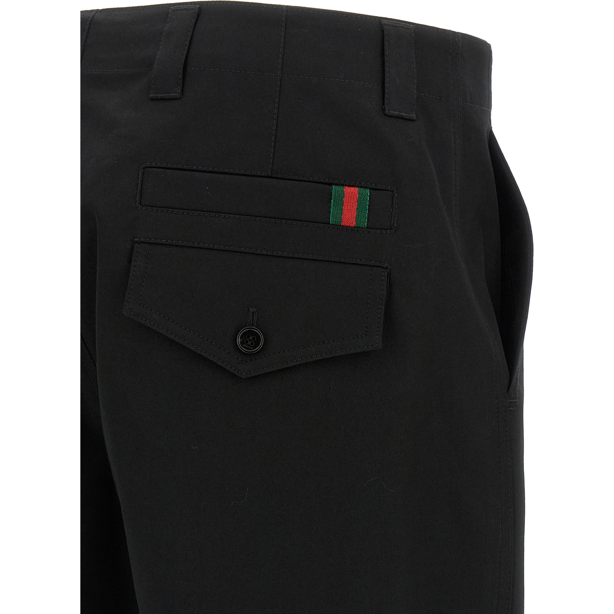 Black Cotton Casual Pants