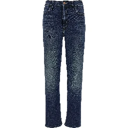 Blue Cotton Flared Jeans