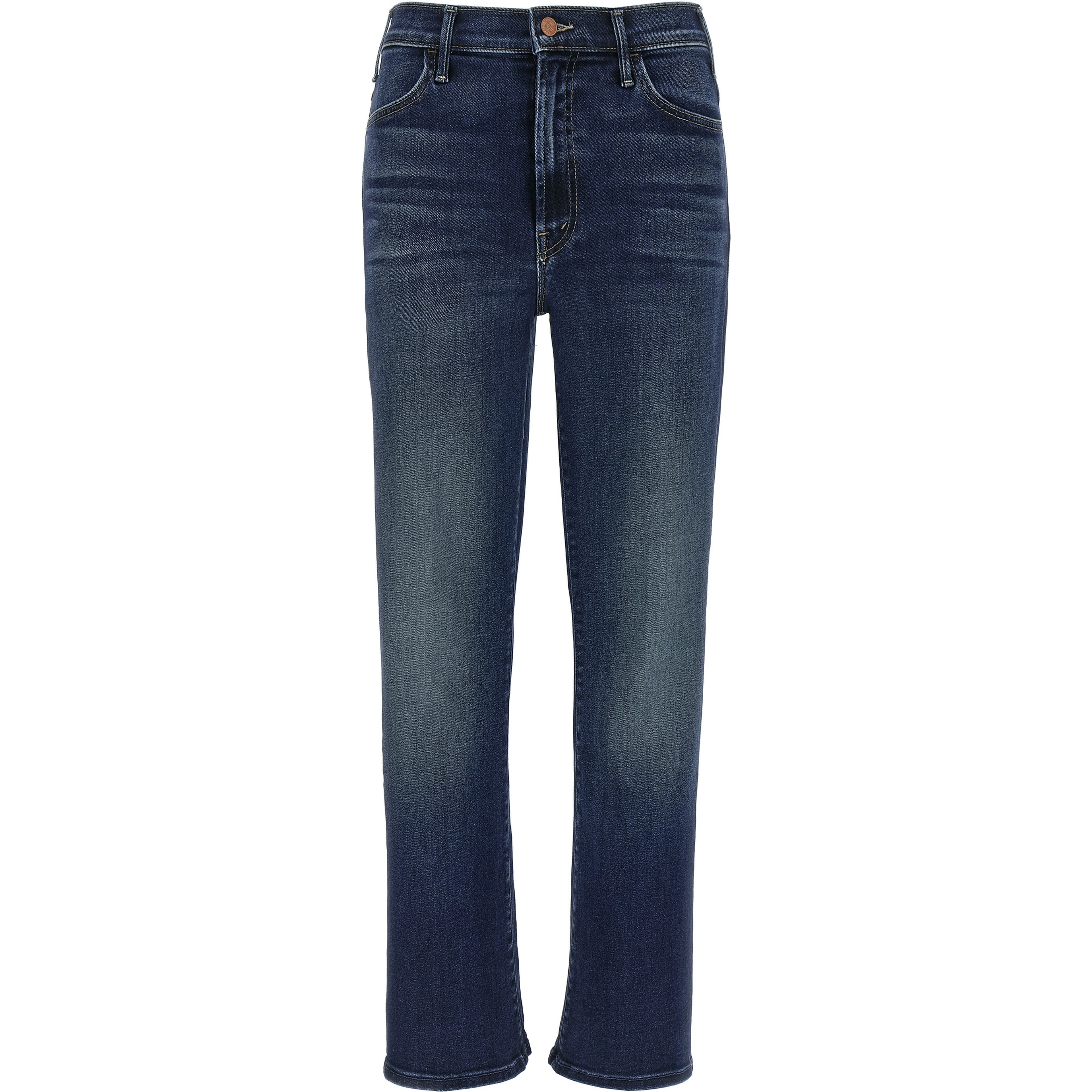 Blue Cotton Flared Jeans