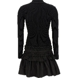 Black Viscose Short Dress