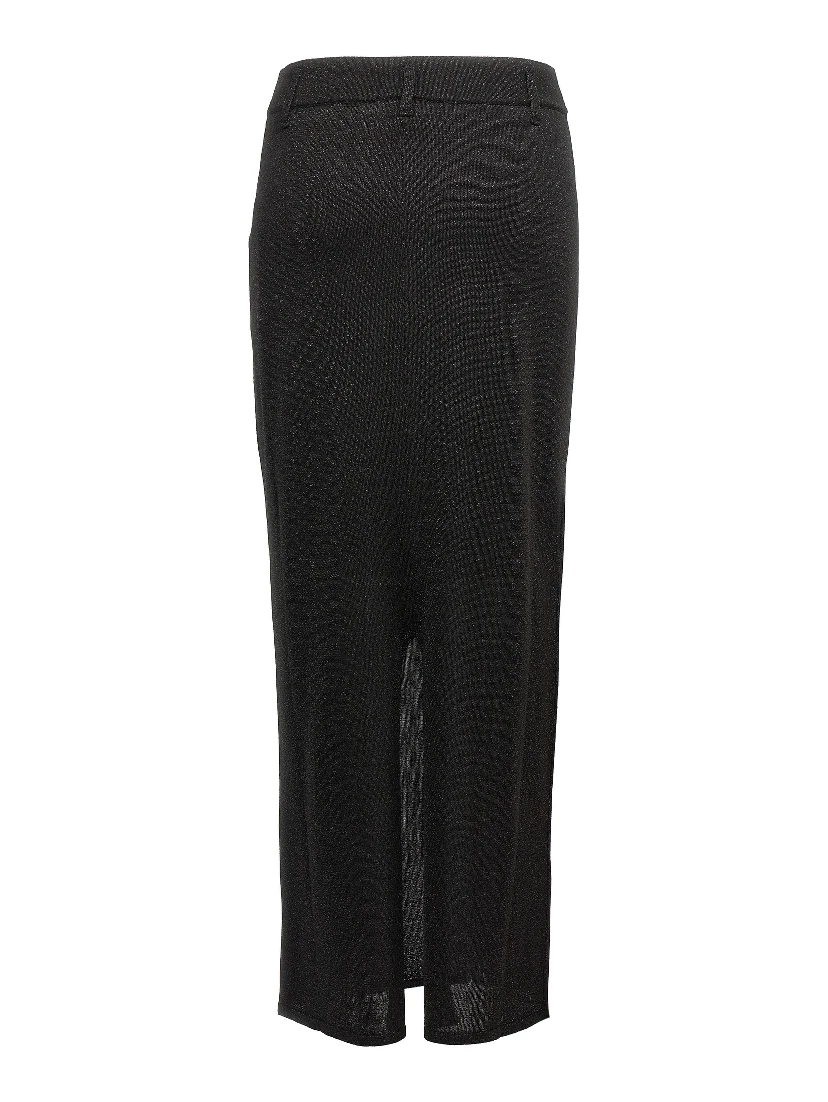 Black Polyester Mini Skirt