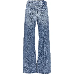 Blue Cotton High-Waisted Jean