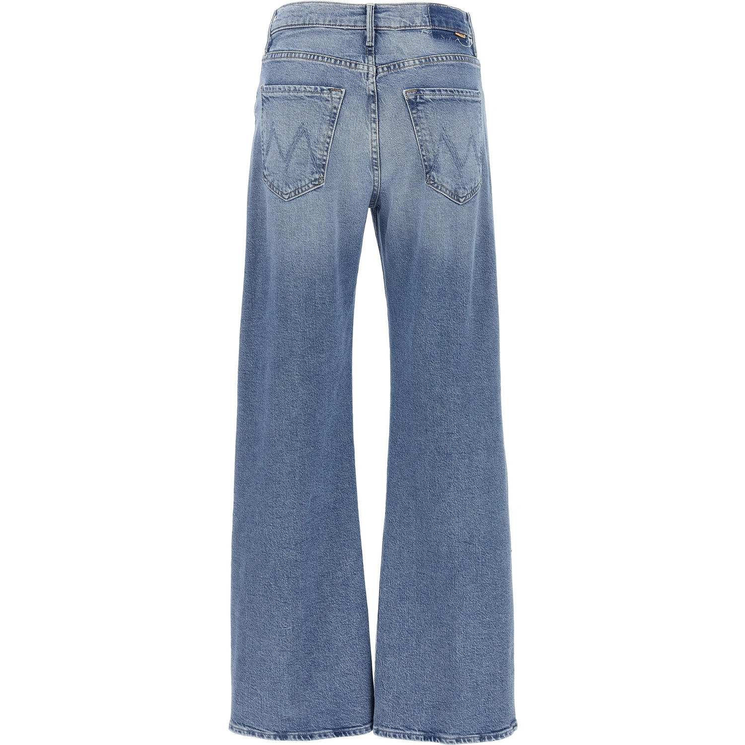 Blue Cotton High-Waisted Jean