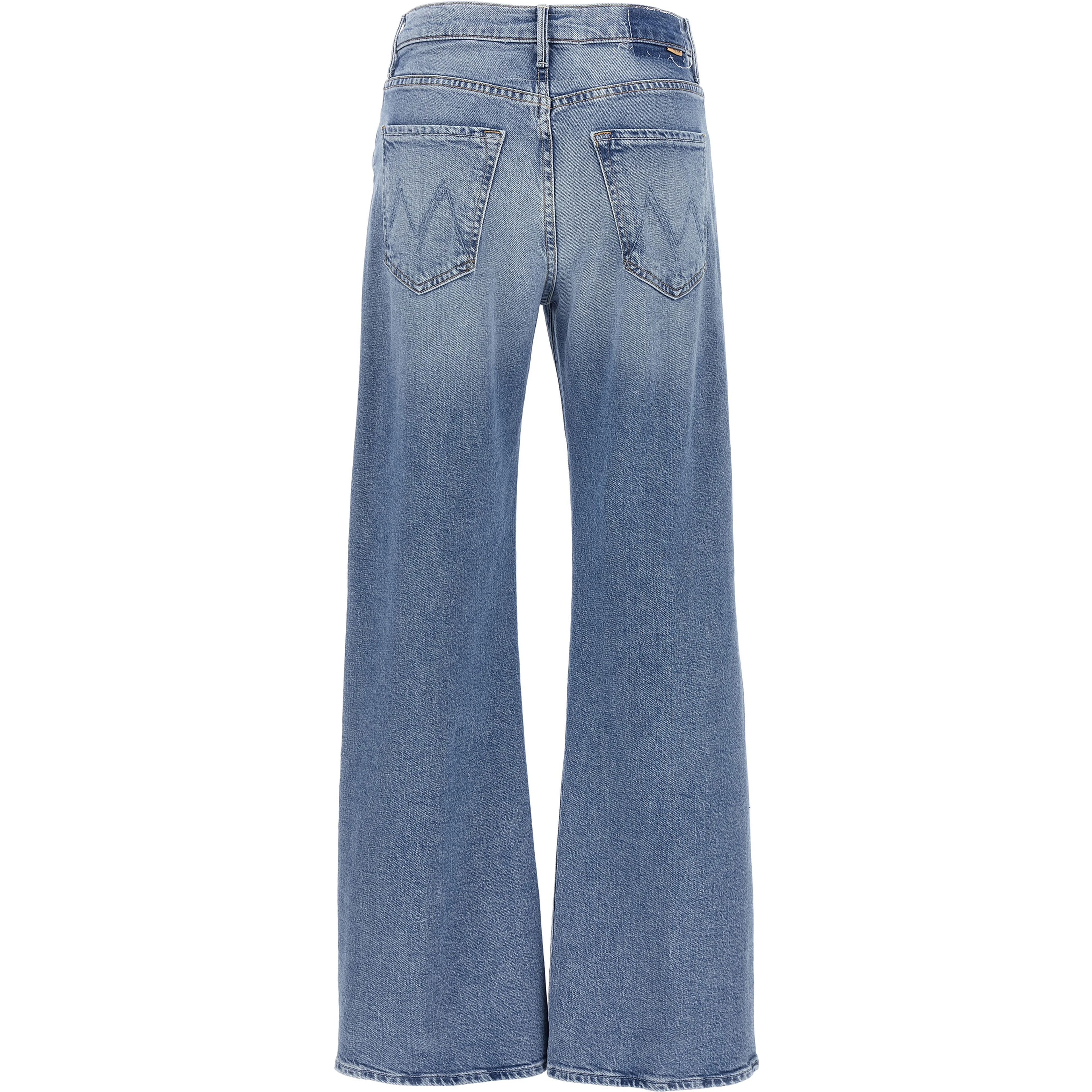 Blue Cotton High-Waisted Jean