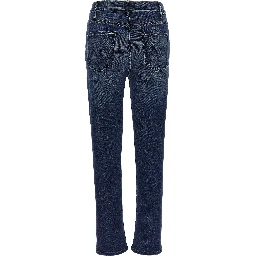 Blue Cotton Flared Jeans