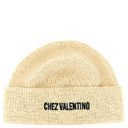Beige Cotton Beanie