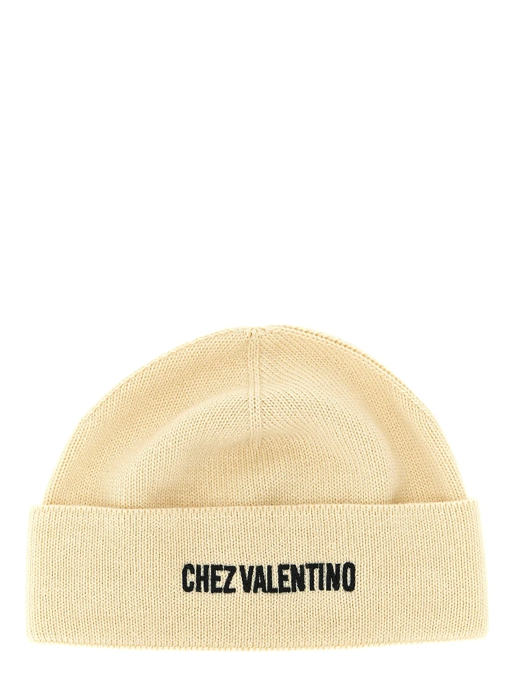 Beige Cotton Beanie
