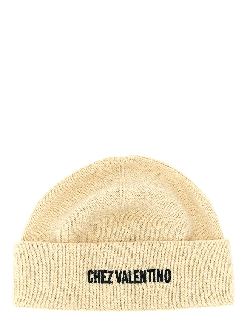 Beige Cotton Beanie
