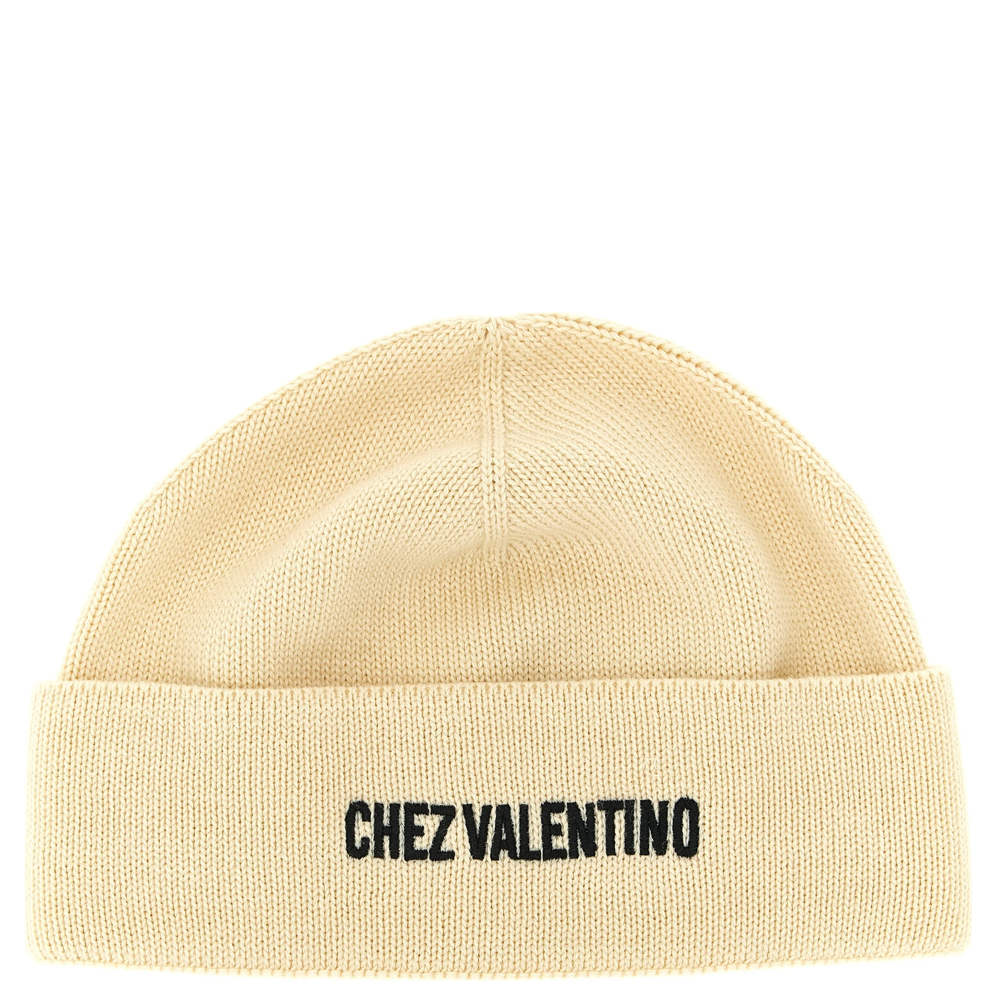 Beige Cotton Beanie