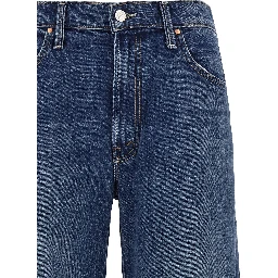 Blue Cotton Flared Jeans