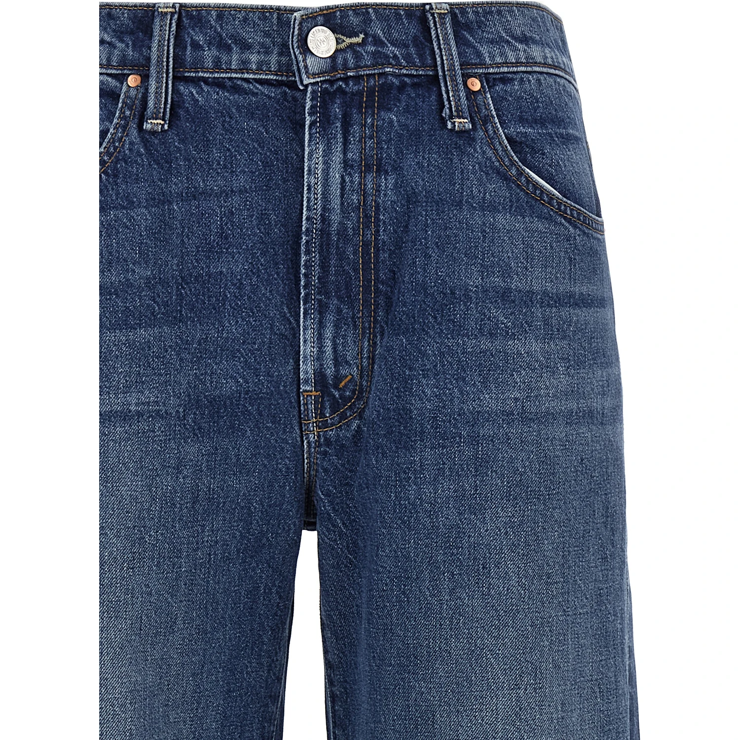 Blue Cotton Flared Jeans