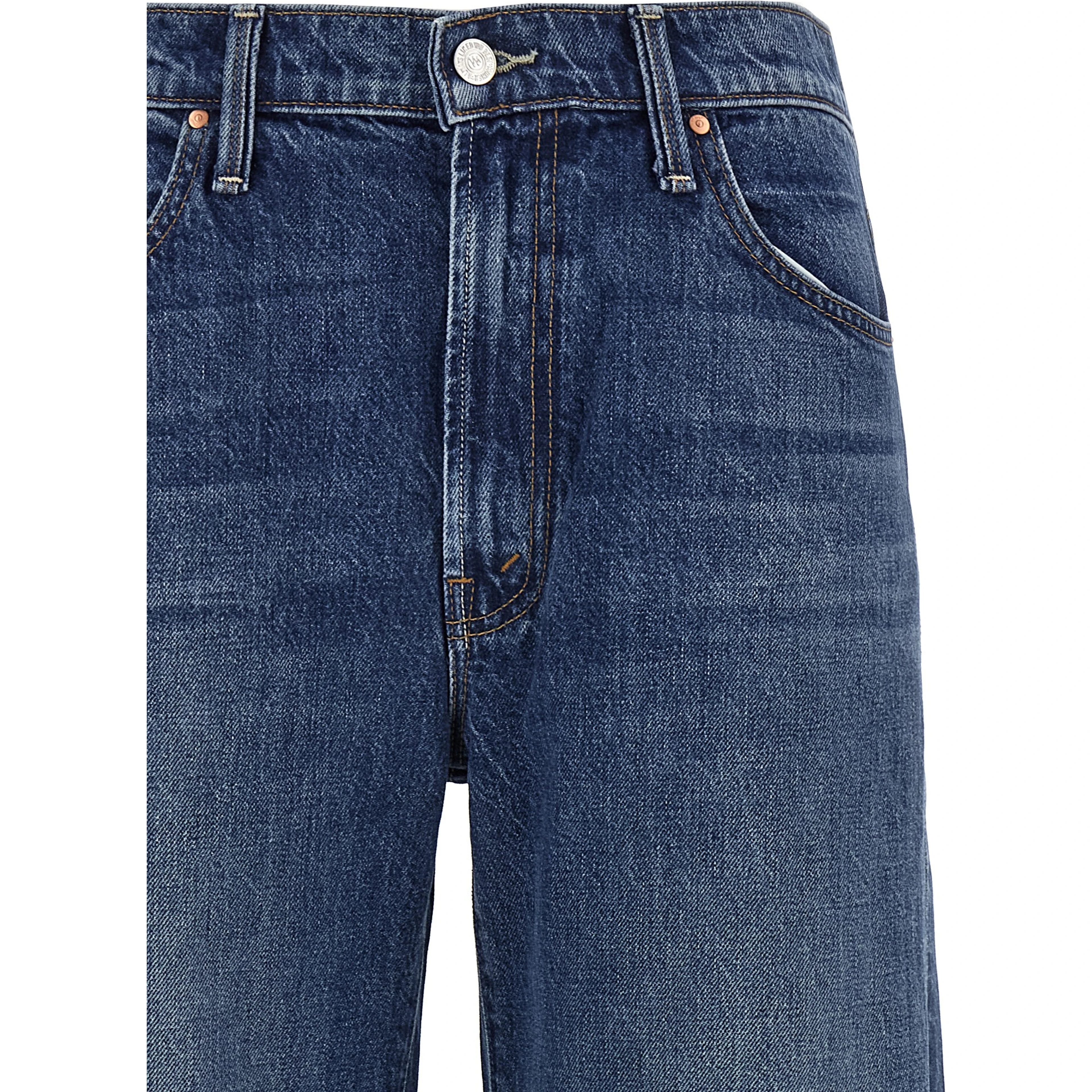 Blue Cotton Flared Jeans