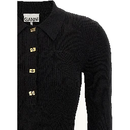 Black Viscose Short Dress
