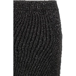 Black Polyester Mini Skirt