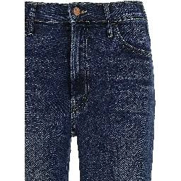 Blue Cotton Flared Jeans