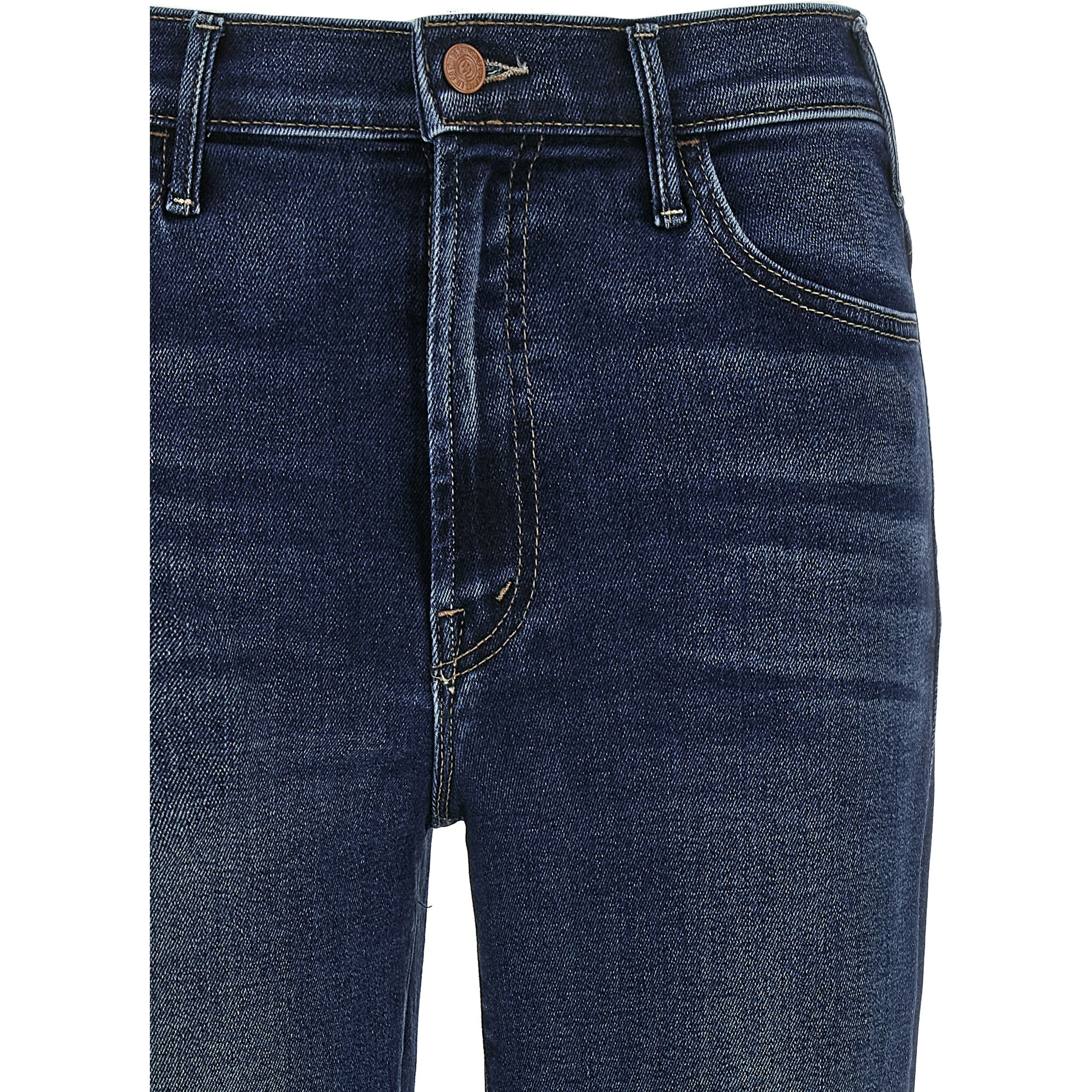 Blue Cotton Flared Jeans