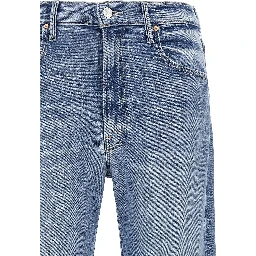 Blue Cotton High-Waisted Jean