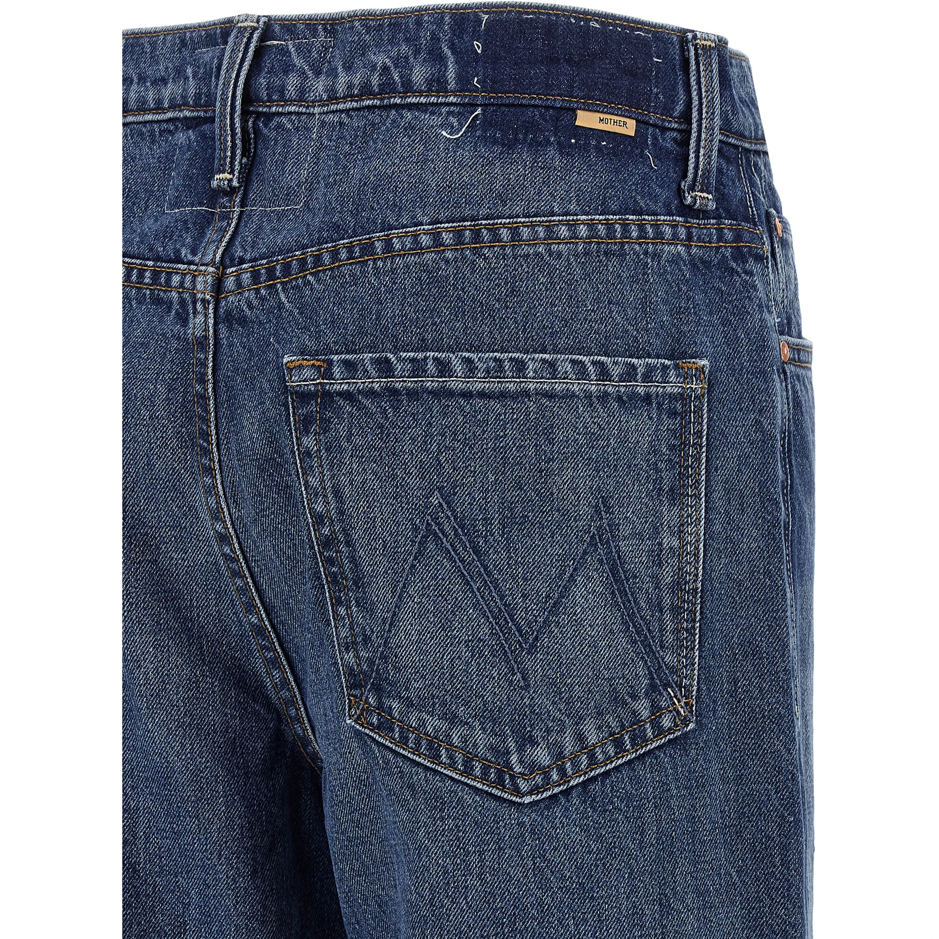 Blue Cotton Flared Jeans