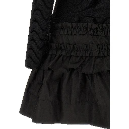 Black Viscose Short Dress