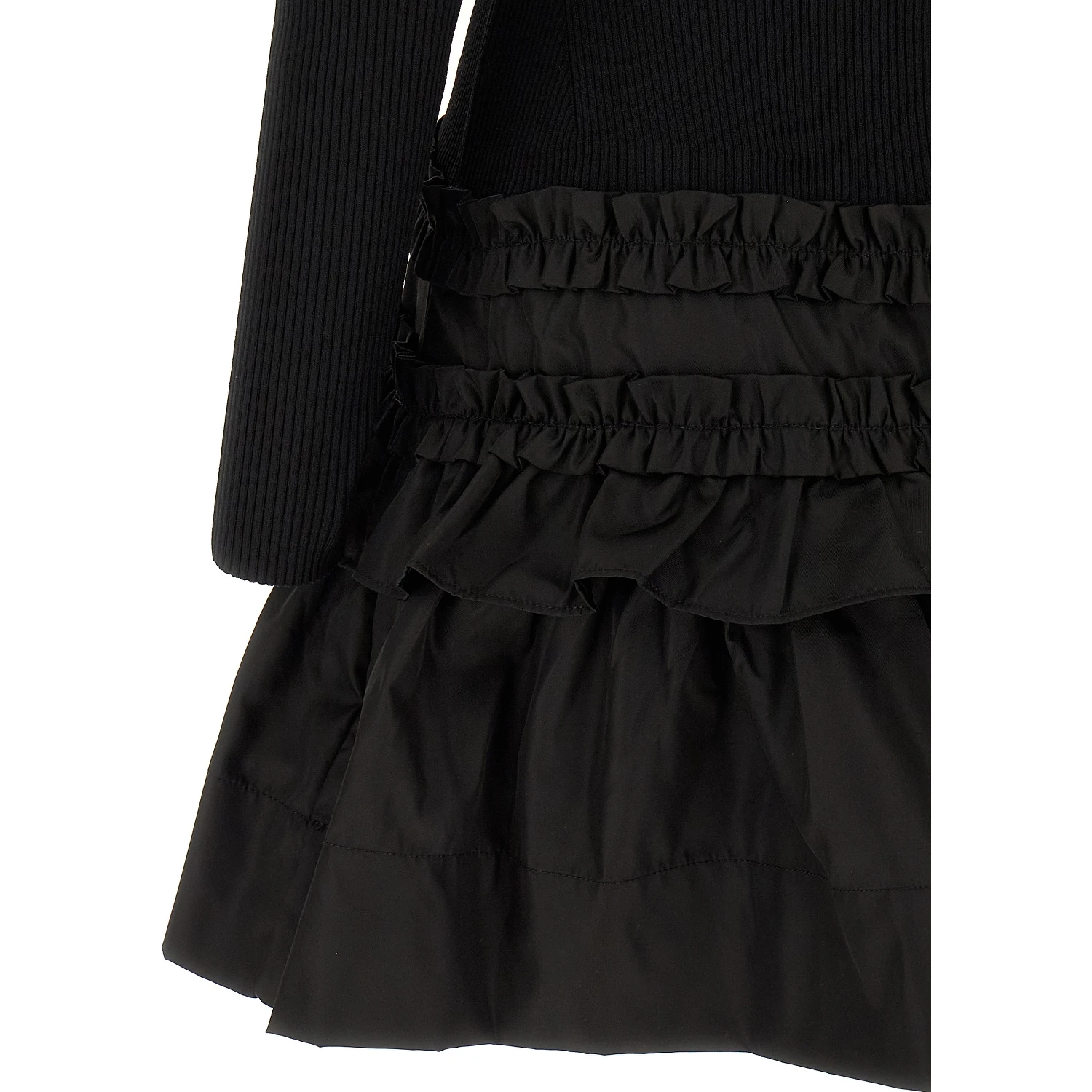 Black Viscose Short Dress
