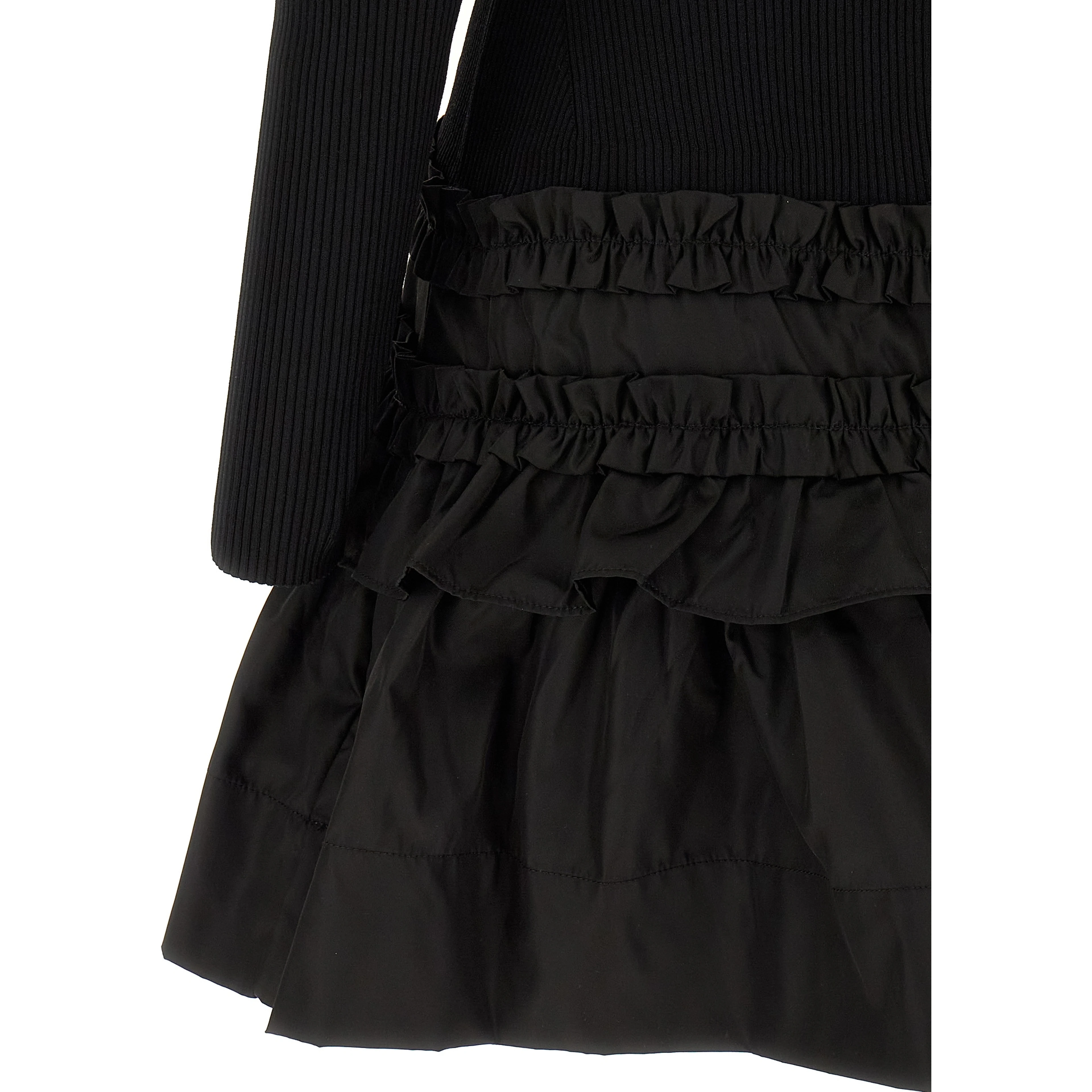 Black Viscose Short Dress