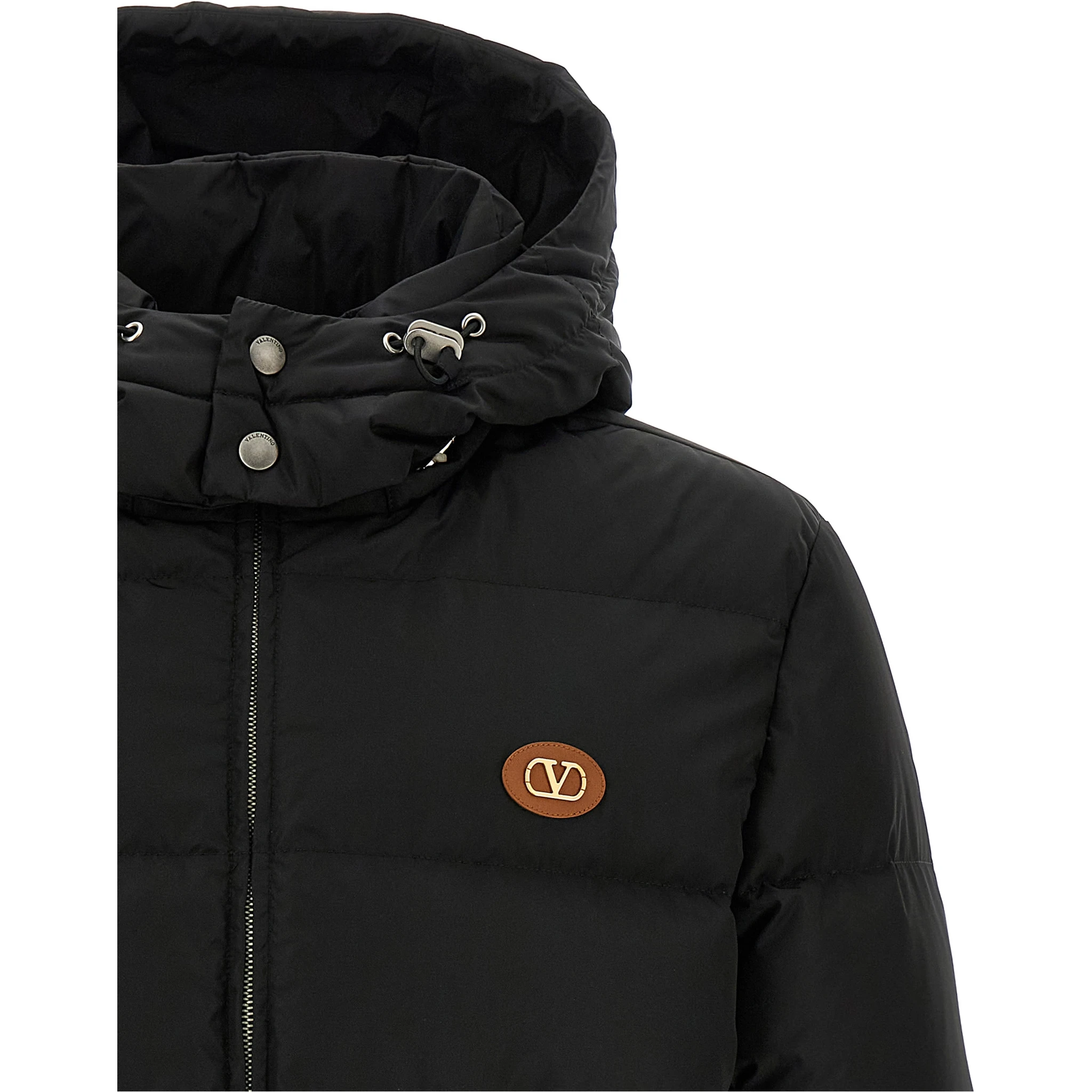 Black Polyamide Full-Length Jacket