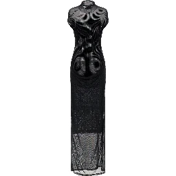 Black Polyamide Long Dress