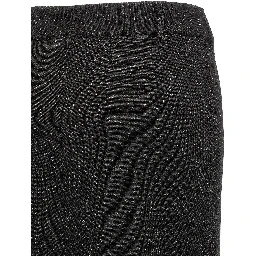 Black Polyester Mini Skirt