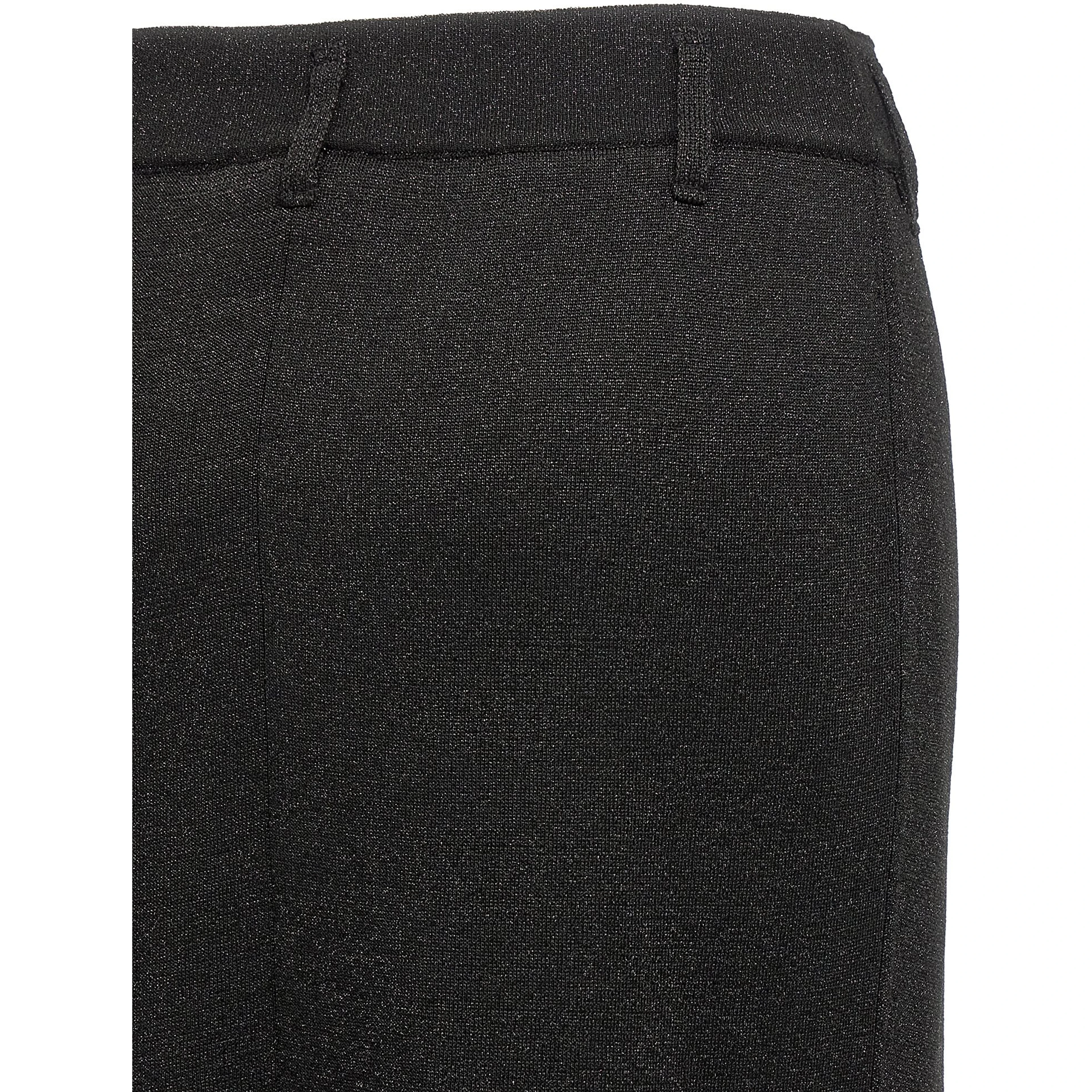 Black Polyester Mini Skirt