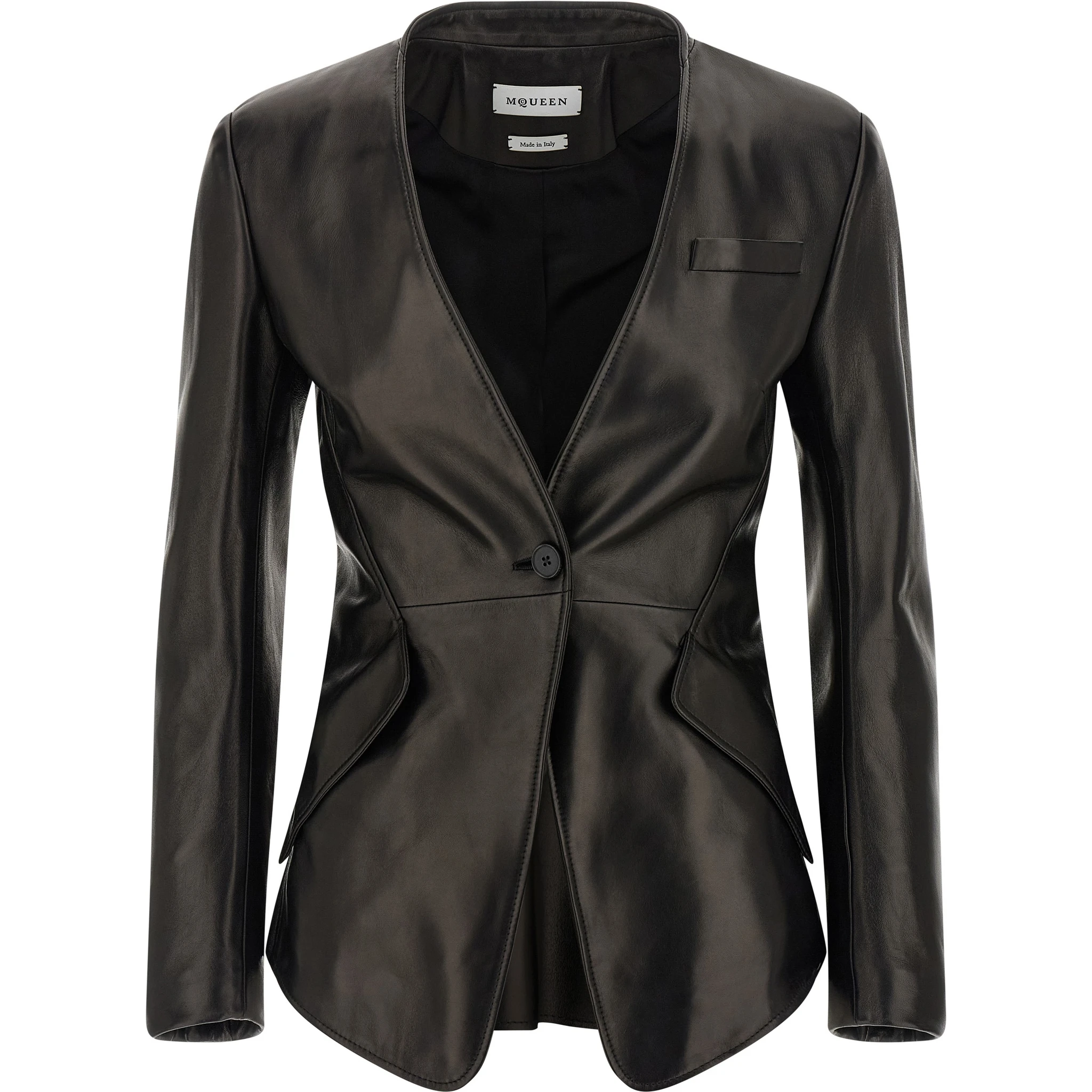 Black Lamb Leather Blazer