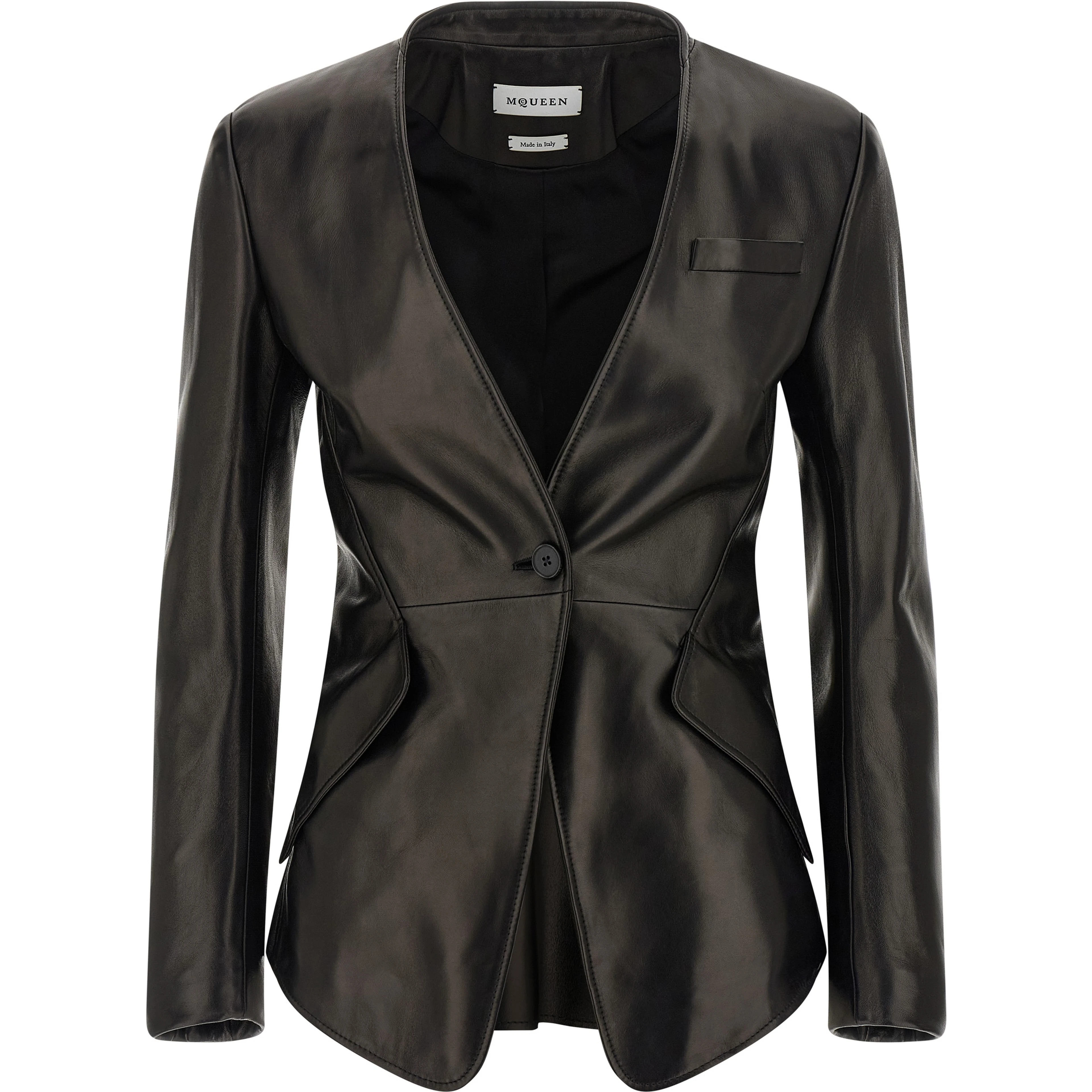 Black Lamb Leather Blazer